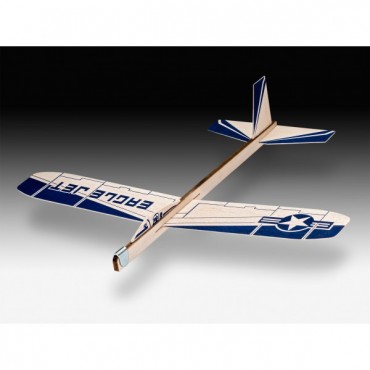 MINIATURA PARA MONTAR PLANADOR DE BALSA BALSABIRDS EAGLE JET AZUL EM MADEIRA REVELL REV 24311